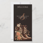 カウボーイブーツ付きカントリー西部の花 (正面)