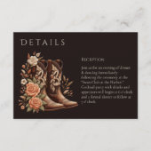 カウボーイブーツ付きカントリー西部の花 エンクロージャーカード (正面)