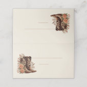 カウボーイブーツ付きカントリー西部の花 プレイスカード (外部開封)