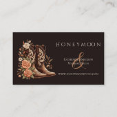 カウボーイブーツ付きカントリー西部の花 名刺 (裏面)