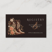 カウボーイブーツ付きカントリー西部の花 名刺 (正面)