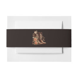 カウボーイブーツ付きカントリー西部の花 招待状ベリーバンド