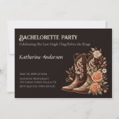 カウボーイブーツ付きカントリー西部の花 招待状 (正面)