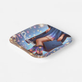 カウボーイブーツ付き卒業女カスタム性 ペーパープレート (傾斜あり)