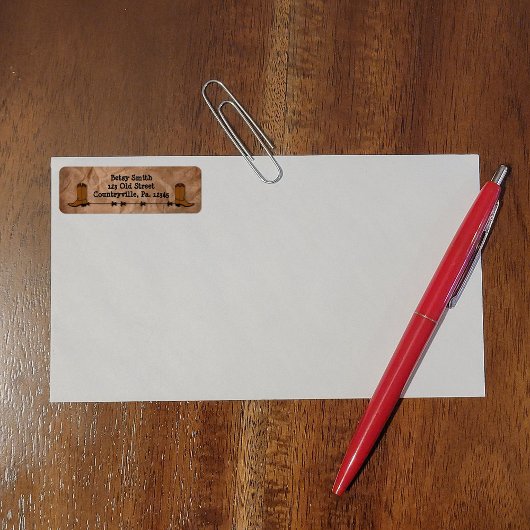 カウボーイブーツ住所 シール