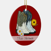 カウボーイブーツ初めてのクリスマスカスタムオーナメント セラミックオーナメント (右)