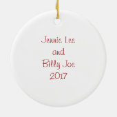 カウボーイブーツ初めてのクリスマスカスタムオーナメント セラミックオーナメント (裏面)