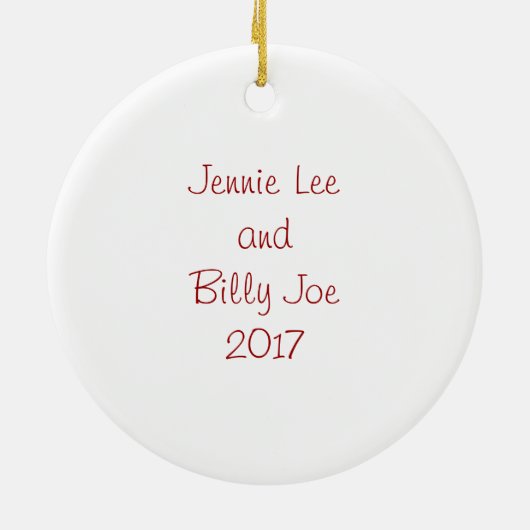 カウボーイブーツ初めてのクリスマスカスタムオーナメント セラミックオーナメント (裏面)