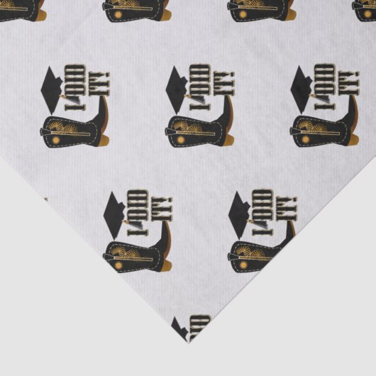 カウボーイブーツ卒業キャップと卒業証書 薄葉紙 (詳細)