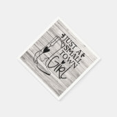 カウボーイブーツ女性のカーボーイカントリーガールウェスタンウッド スタンダードカクテルナプキン (角)