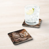 カウボーイブーツ平国モノグラム飲料コースター コースター (右側)