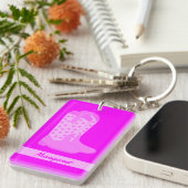 カウボーイブーツ星ピンクのパーソナライズ キーホルダー (正面右)