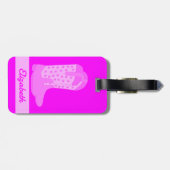 カウボーイブーツ星ピンクのパーソナライズ ラゲッジタグ (裏面横)