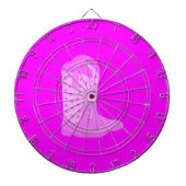 カウボーイブーツ星ピンクの背景 ダーツボード (正面)