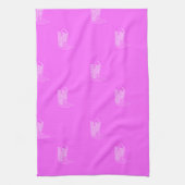 カウボーイブーツ星ピンクパターン キッチンタオル (縦)