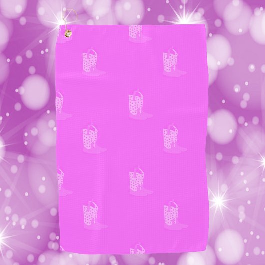 カウボーイブーツ星ピンクパターン ゴルフタオル