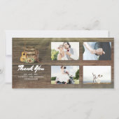 カウボーイブーツ素朴カントリーありがとうござ結婚う サンキューカード (正面)
