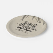 カウボーイブーツ素朴カントリーウェディング ペーパープレート (アングル)