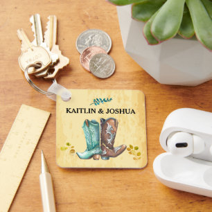 カウボーイブーツ結婚ズ🤠ウェスタン素朴モノグラム キーホルダー