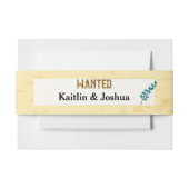 カウボーイブーツ結婚ズ🤠ウェスタン素朴モノグラム 招待状ベリーバンド (正面例)