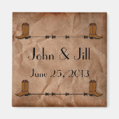 カウボーイブーツ結婚式の引き出物磁石 マグネット (正面)