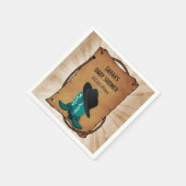 カウボーイブーツ西パーソナライズされたパーティーナプキン スタンダードカクテルナプキン (角)