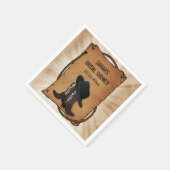 カウボーイブーツ西パーソナライズされた方結婚のナプキン スタンダードカクテルナプキン (角)