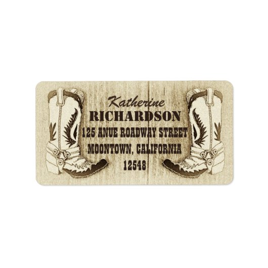 カウボーイブーツ西住所 シール (正面)