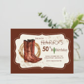 カウボーイブーツ誕生日パーティーの招待 招待状 (スタンド正面)