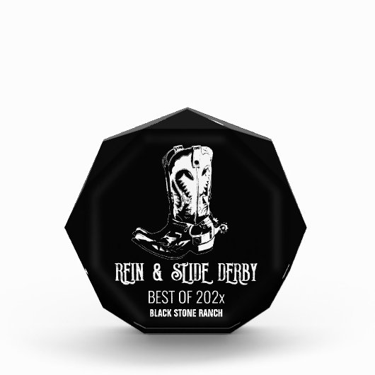 カウボーイブーツ賞トロフィーのダービー選手権 フォトブロック (正面)