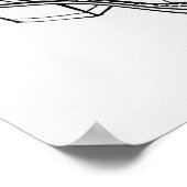 カウボーイブーツ黒ミニマルモダンリストラインアート ポスター (角)