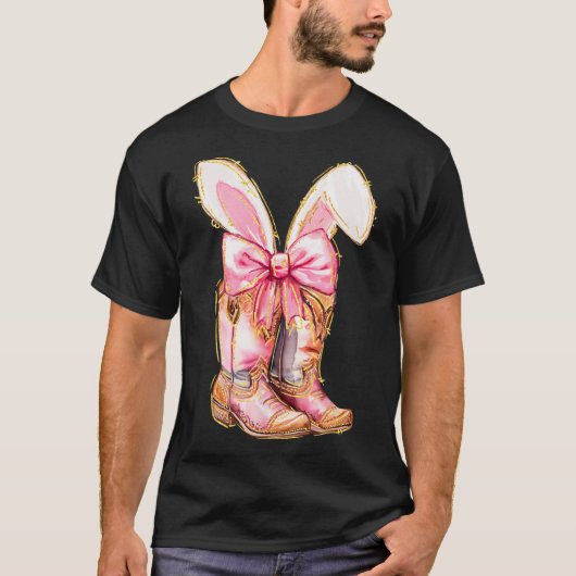 カウボーイブーツ イースターバニー ハウディ コケット Tシャツ (正面)
