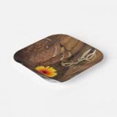 カウボーイブーツ、デイジーと馬ビットウェスタン ペーパープレート (傾斜あり)