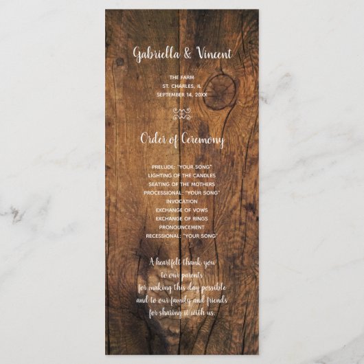 カウボーイブーツ、デイジーと馬ビット結婚式 プログラム (裏面)