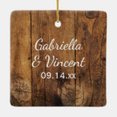 カウボーイブーツ、デイジー馬ビットカントリー結婚式 セラミックオーナメント (裏面)