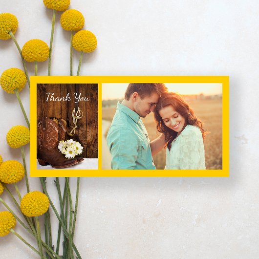 カウボーイブーツ、デイジー馬ビット結婚の感謝 サンキューカード