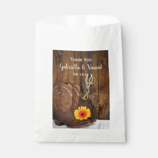 カウボーイブーツ、デイジー馬ビット結婚の感謝 フェイバーバッグ (正面)