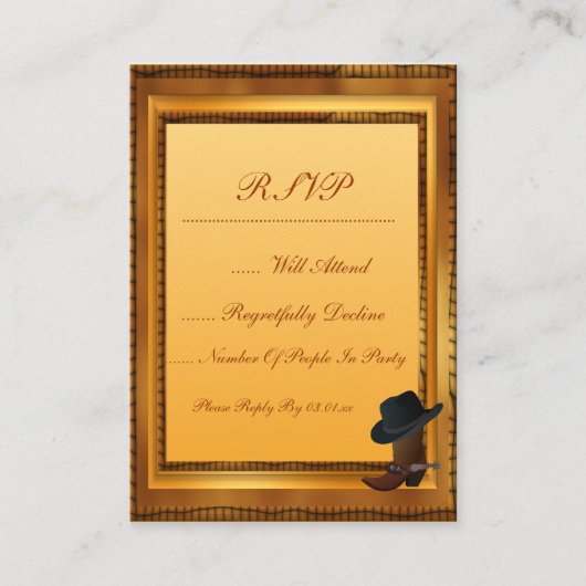 カウボーイブーツ&ハット エンクロージャーカード (正面)