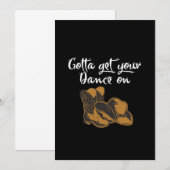 カウボーイブーツ ハット ラインデンス ミュージック カントリー ギフト 招待状 (正面/裏面)