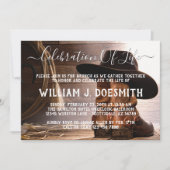 カウボーイブーツ ハット 葬儀 追悼式 招待状 (正面)