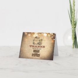 カウボーイブーツ ラスティック カントリー ウェディング サンクス サンキューカード