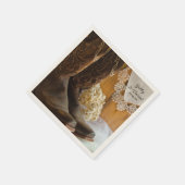 カウボーイブーツ&レースカントリーウェスタン結婚ズ スタンダードカクテルナプキン (角)