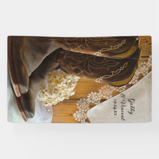 カウボーイブーツ&レースカントリー結婚ズ 横断幕 (横)