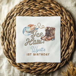 カウボーイブーツ 初めてのロデオ 誕生日パーティー ナプキン スタンダードランチョンナプキン