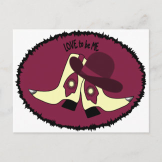カウボーイブーツ – 女の子 – 愛する私.png ポストカード