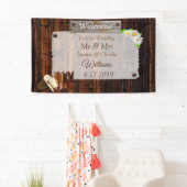 カウボーイブーツ，帽子とデイジー結婚ズ 横断幕 (インサイチュ)