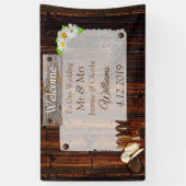 カウボーイブーツ，帽子とデイジー結婚ズ 横断幕 (縦)