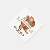 カウボーイブーツ、帽子、投げ縄 スタンダードカクテルナプキン (角)