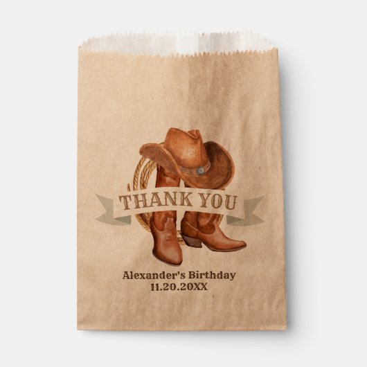 カウボーイブーツ、帽子、投げ縄 フェイバーバッグ (正面)