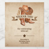 カウボーイブーツ、帽子、投げ縄 ワインラベル (シングルラベル)